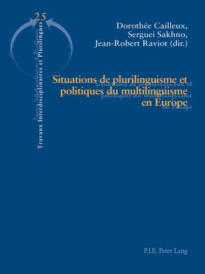 cover image of Situations de plurilinguisme et politiques du multilinguisme en Europe